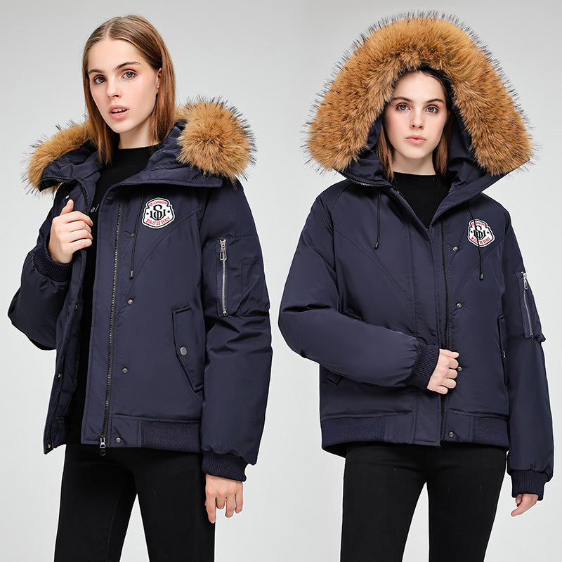 Damen Sportliche Pufferjacke mit abnehmbarem Kunstfellkragen und praktischen Taschen WW