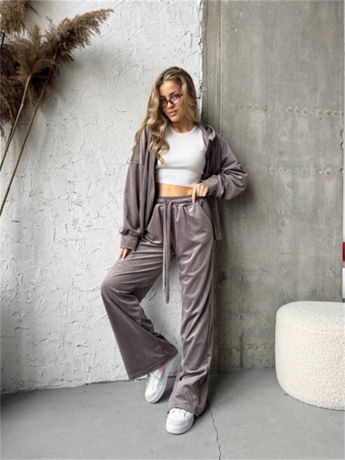 Damen sportlicher Loungewear-Anzug mit entspannter Passform WW