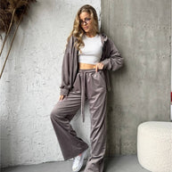 Damen sportlicher Loungewear-Anzug mit entspannter Passform WW