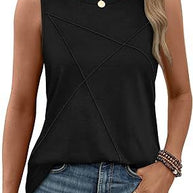 Damen ärmelloses T-Shirt mit modernem geometrischen Design WW