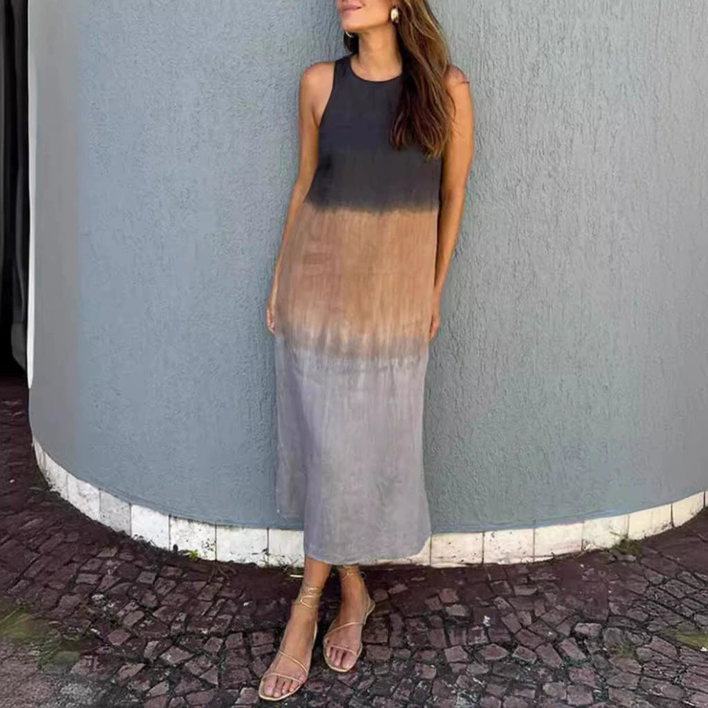 Damen ärmelloses Maxikleid mit sanftem Farbverlauf WW