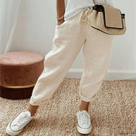 Damen Bequeme und lässige Chino-Hose mit elastischem Bund WW