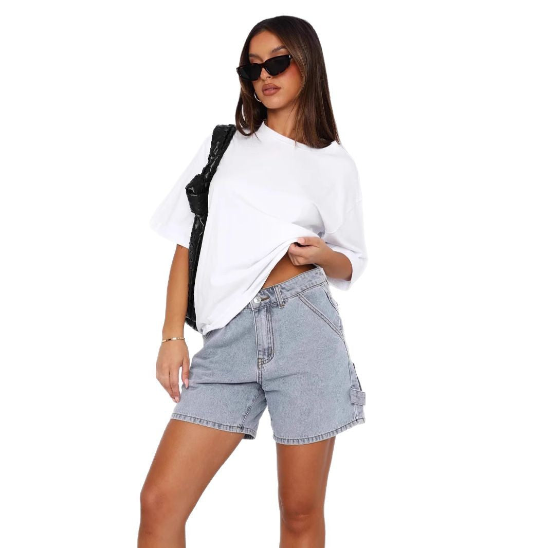 Damen High-Waisted Denim Shorts mit lässigem Schnitt WW