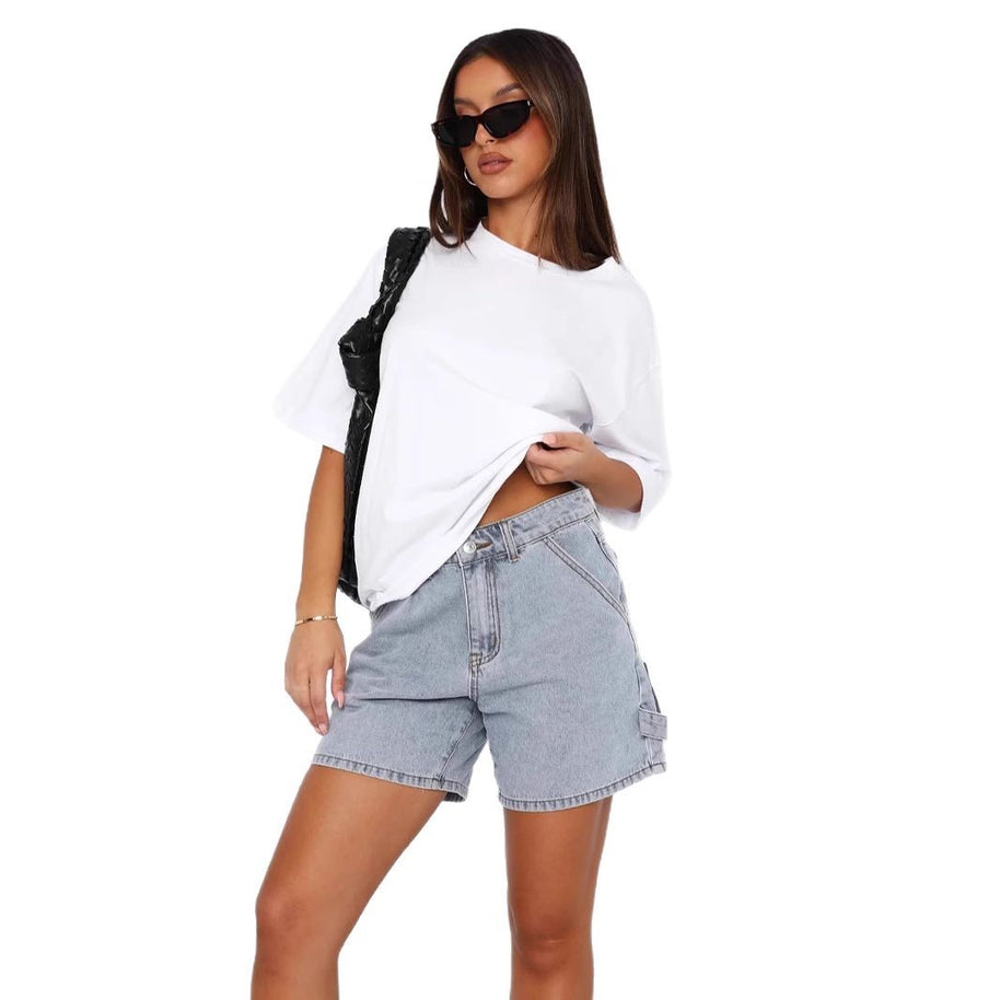 Damen High-Waisted Denim Shorts mit lässigem Schnitt WW