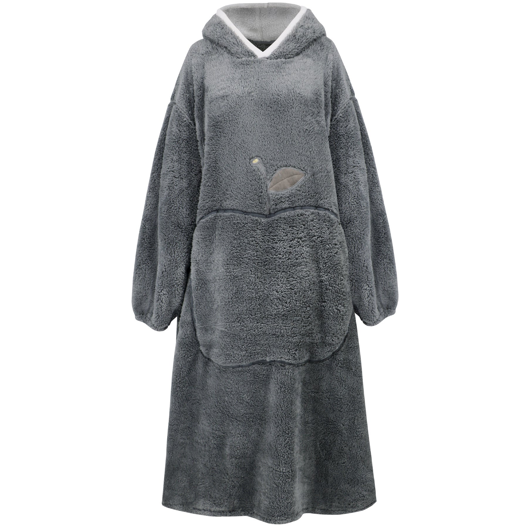 Damen Kuscheliger Hoodie-Decke mit großen Taschen und kontrastierendem Innenfutter WW