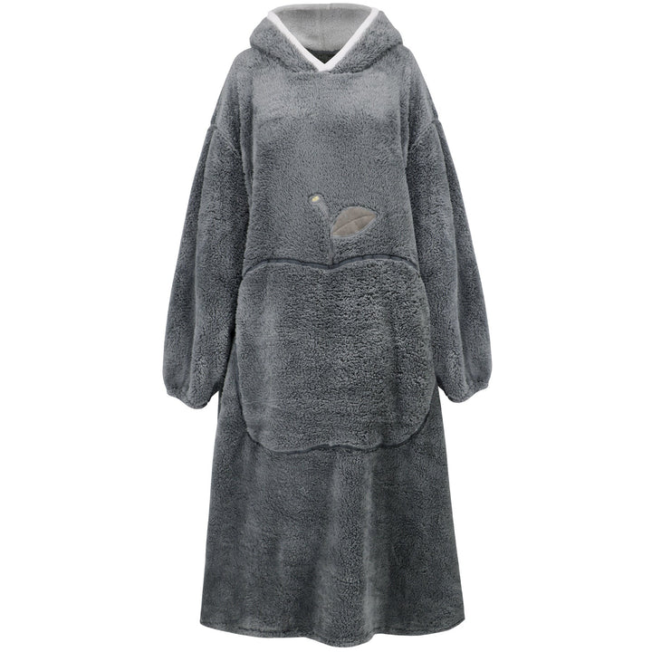 Damen Kuscheliger Hoodie-Decke mit großen Taschen und kontrastierendem Innenfutter W&W Mode