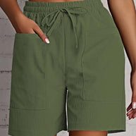 Damen entspannte Shorts mit breitem Gummibund und praktischen Taschen WW