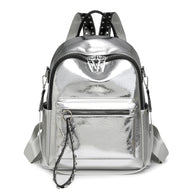 WW | Rucksack - Silber - Hochwertiges Leder mit Polyester-Futter