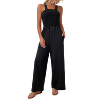Damen Wildleder Jumpsuit mit schmalem Gummibund und eleganten Trägern WW