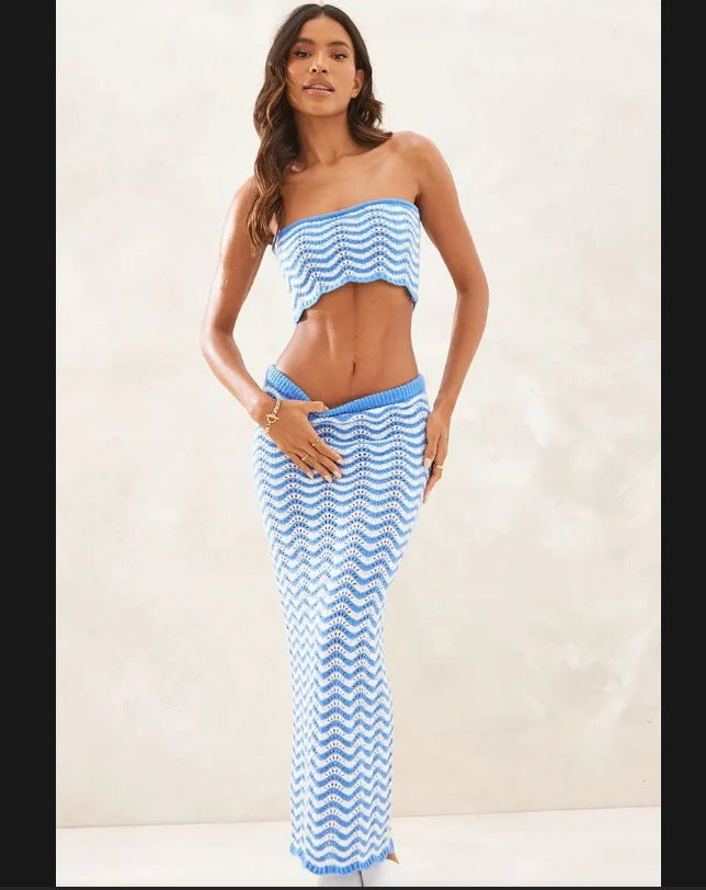 Damen Bandeau-Kleid mit schickem Häkel-Design WW