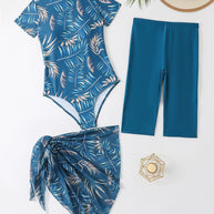 Damen Schwimmanzug Set mit luxuriösem Schnitt und eleganten Rüschen WW