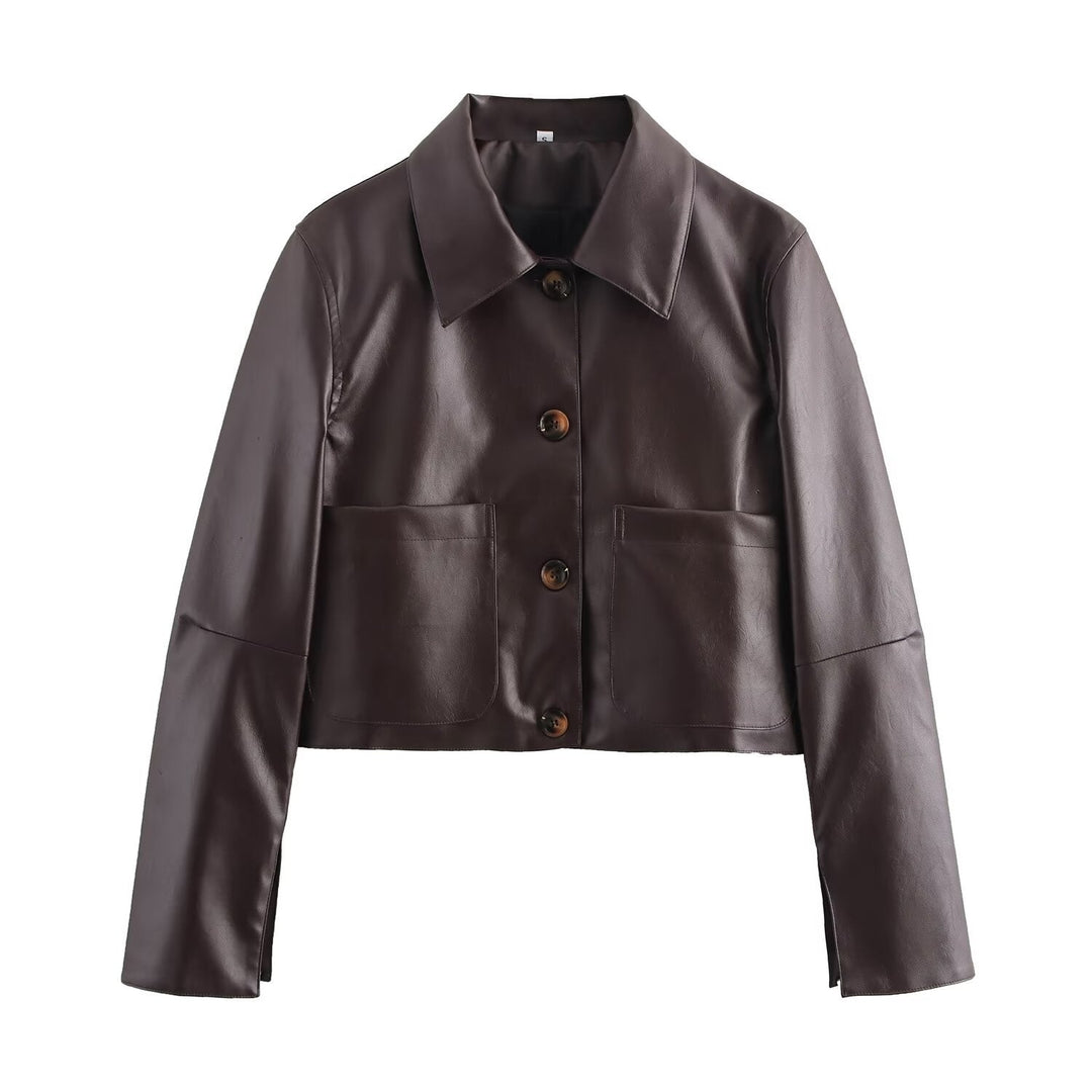 W&W Mode | Einfarbige Lederjacke
