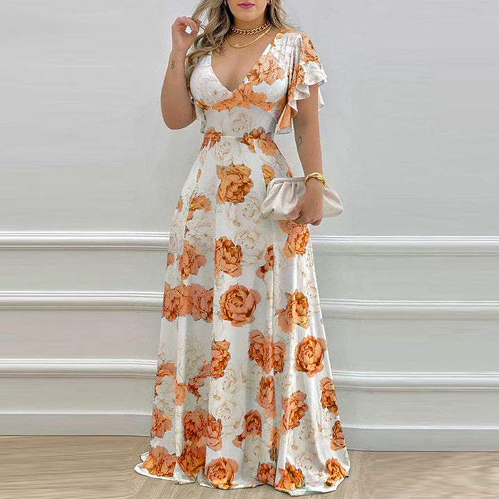 Damen Maxikleid mit floralem Design W&W Mode