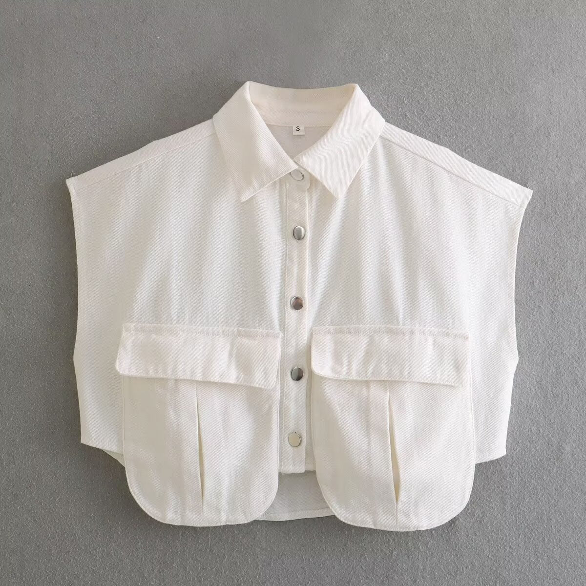 Damen ärmellose Utility-Bluse mit Taschen WW