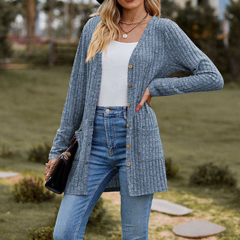 Damen Strickjacke mit strukturiertem Muster und praktischen Taschen WW