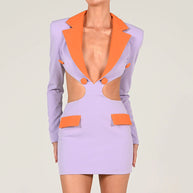 Damen Blazer-Kleid mit aufregendem Cut-Out-Design und kontrastierenden Details W&W