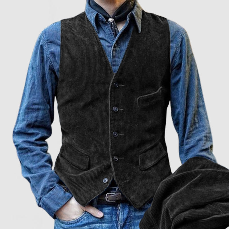 Herren Weste im klassischen Kord-Design mit eleganten Taschen und hochwertiger Verarbeitung WW