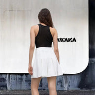 Damen Rippstrick Crop-Top mit hochgezogenem Ausschnitt WW