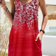 Damen Sommerkleid im eleganten Floral-Design mit bequemen Spaghettiträgern WW