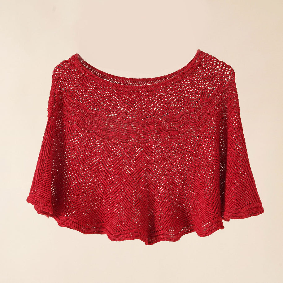 Damen luftiger Strickponcho im modernen Design WW