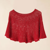 Damen luftiger Strickponcho im modernen Design WW
