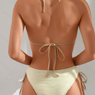 Damen Triangel-Bikini-Set mit Rüschen-Details und angesagten Schnürungen WW