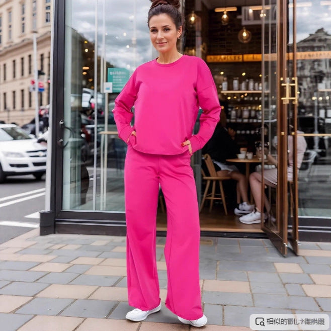 Damen Bequemes Freizeit-Loungewear-Set mit weitem Schnitt WW