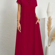 Damen Midikleid mit lässigem Schnitt und seitlichen Taschen WW