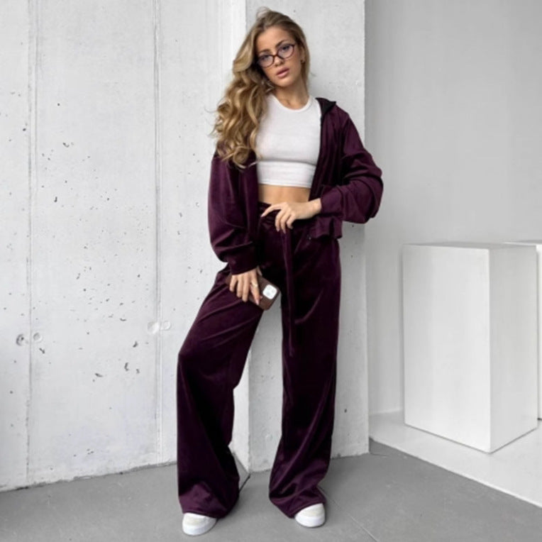 Damen sportlicher Loungewear-Anzug mit entspannter Passform WW
