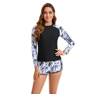 WW | Damen Surfanzug mit langem Arm und modischem floralem Design