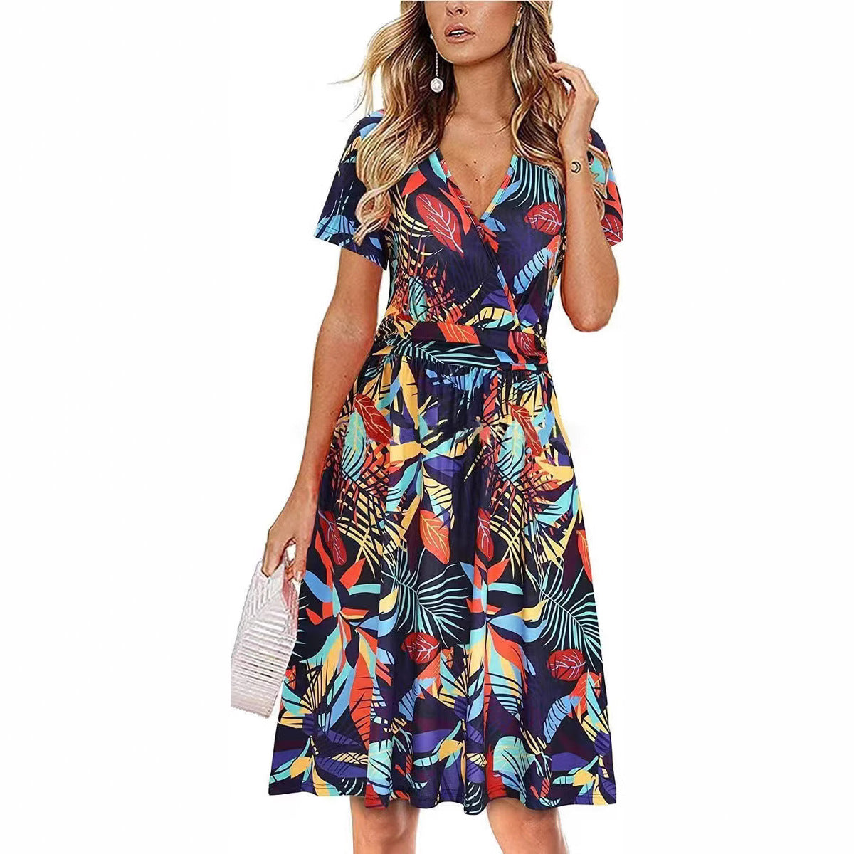 Damen Sommerkleid mit floralen Mustern WW
