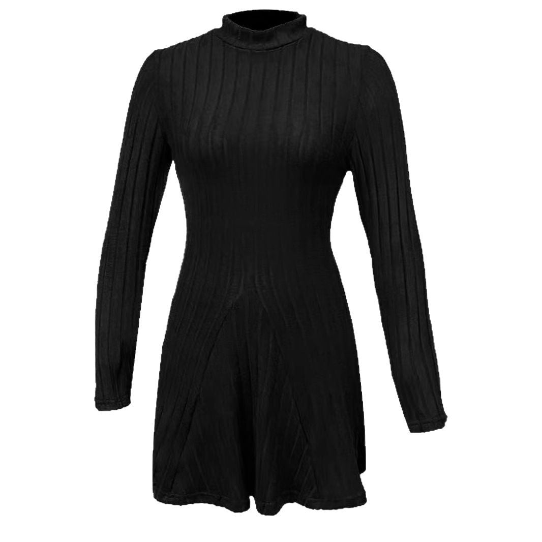 Damen Strickkleid mit strukturiertem Design und langem Ärmel W&W Mode