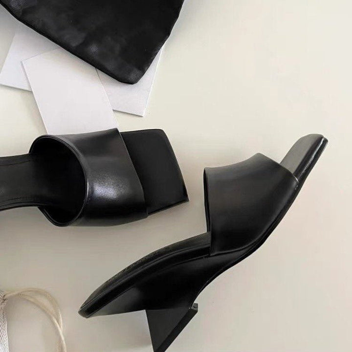 Damen Mules mit Metallic-Obermaterial und Blockabsatz