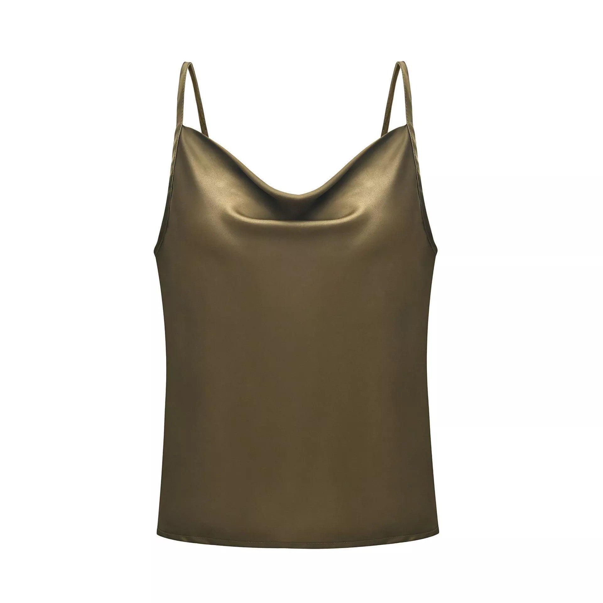 Damen Satin Top mit tiefem Ausschnitt und verstellbaren Trägern WW