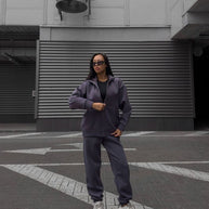 Damen Sportliches Set aus Kapuzenjacke und Jogginghose WW