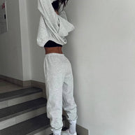 Damen Sportliches Freizeit-Loungewear-Set mit Kapuze WW