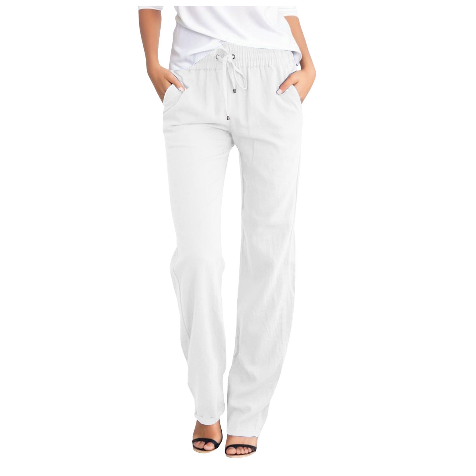 Damen Bequeme Freizeithose mit elastischem Bund und praktischen Seitentaschen WW