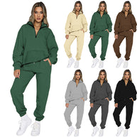 Damen bequemer Sweatanzug mit modernem Reißverschluss und praktischen Taschen WW