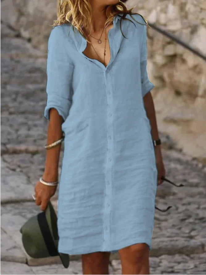 Damen lässiges Hemdkleid mit schicken Details W&W Mode