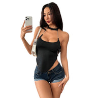Damen Body mit schickem Halsband und raffinierten Trägern W&W