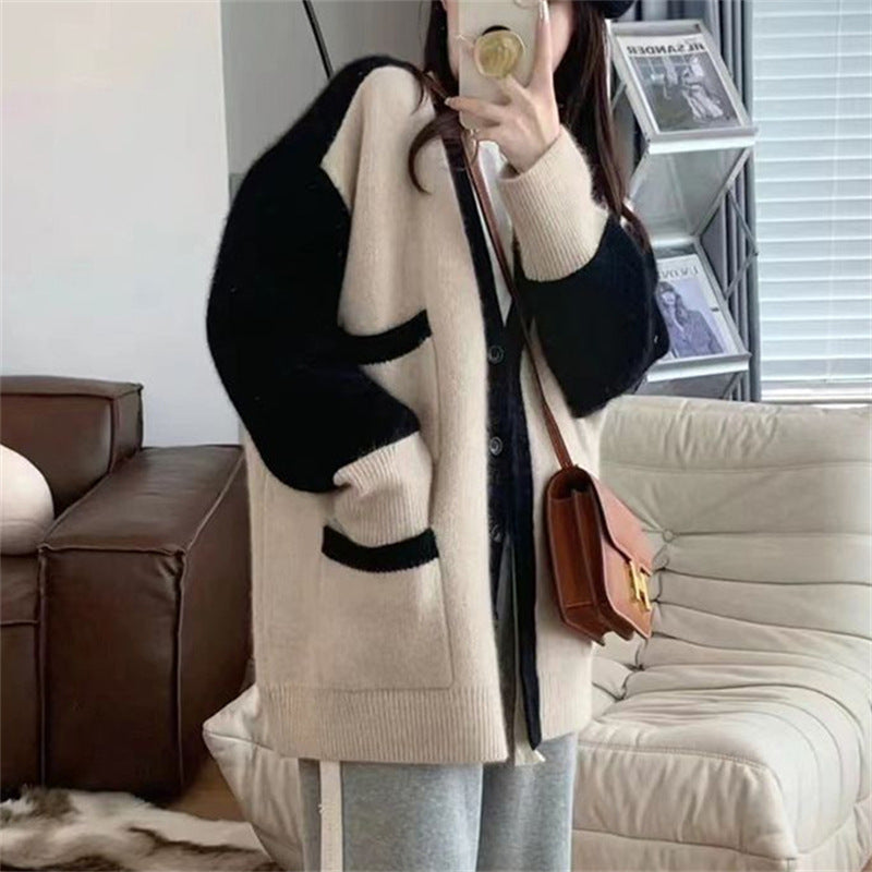 Damen Strickcardigan mit dekorativem Schnitt und praktischen Taschen WW