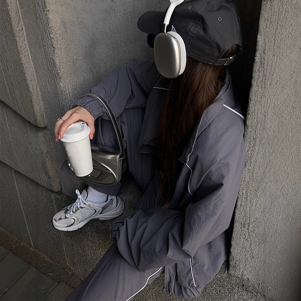 Damen sportliche Overalls mit weiten Beinen und elastischen Bündchen WW