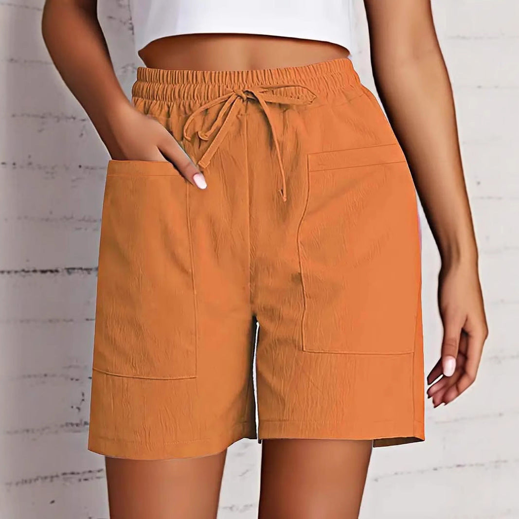 Damen entspannte Shorts mit breitem Gummibund und praktischen Taschen WW