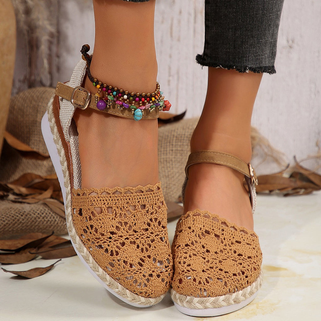 Damen Espadrilles mit floralem Stickdesign und komfortabeler Keilsohle WW