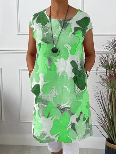 Damen Strandkleid mit floralem Design und praktischen Eingrifftaschen WW