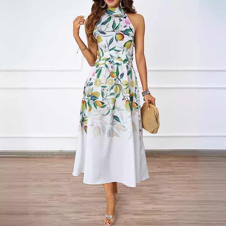 Damen Midi-Kleid mit Blumenmuster und asymmetrischem Saum W&W Mode