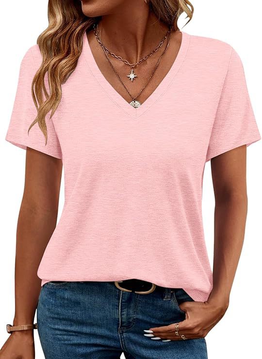 Damen V-Ausschnitt T-Shirt aus weichem Single Jersey WW