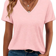 Damen V-Ausschnitt T-Shirt aus weichem Single Jersey WW