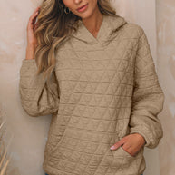 Damen Stepppullover mit gemütlicher Kapuze und praktischen Taschen WW