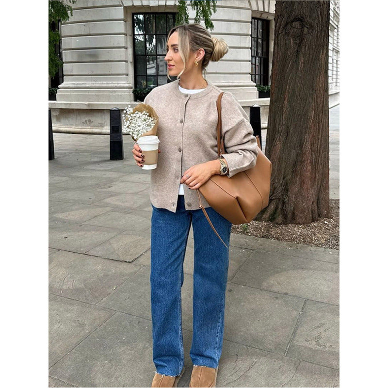 Damen Strickjacke im gemütlichen Schnitt mit praktischen Knöpfen WW